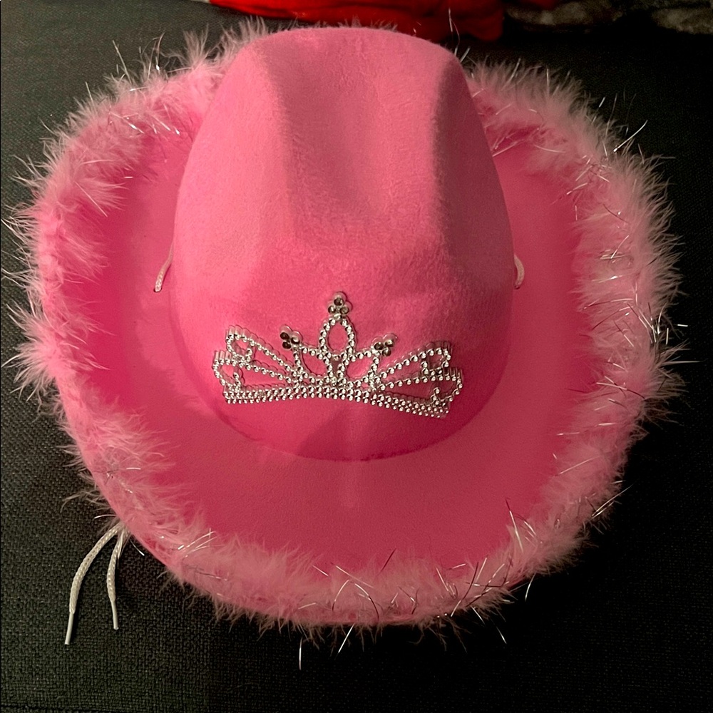 Pink Cowboy Hat with Tiara Accent